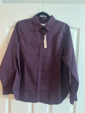 Chico's Ladies No Iron Plum Long-Sleeve Button-Up Shirt